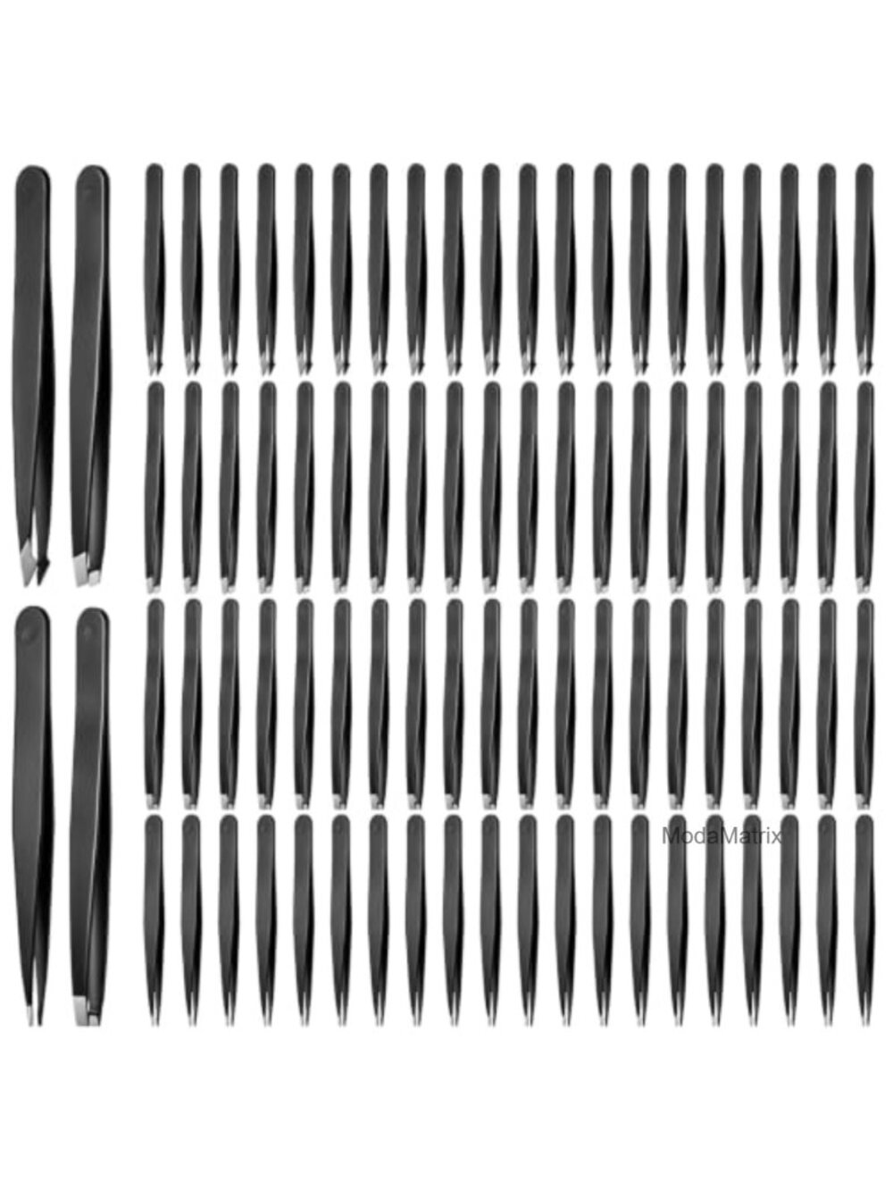 Professional Eyebrow Tweezers Set 80 Pc Precision Stainless Steel Slant Tip